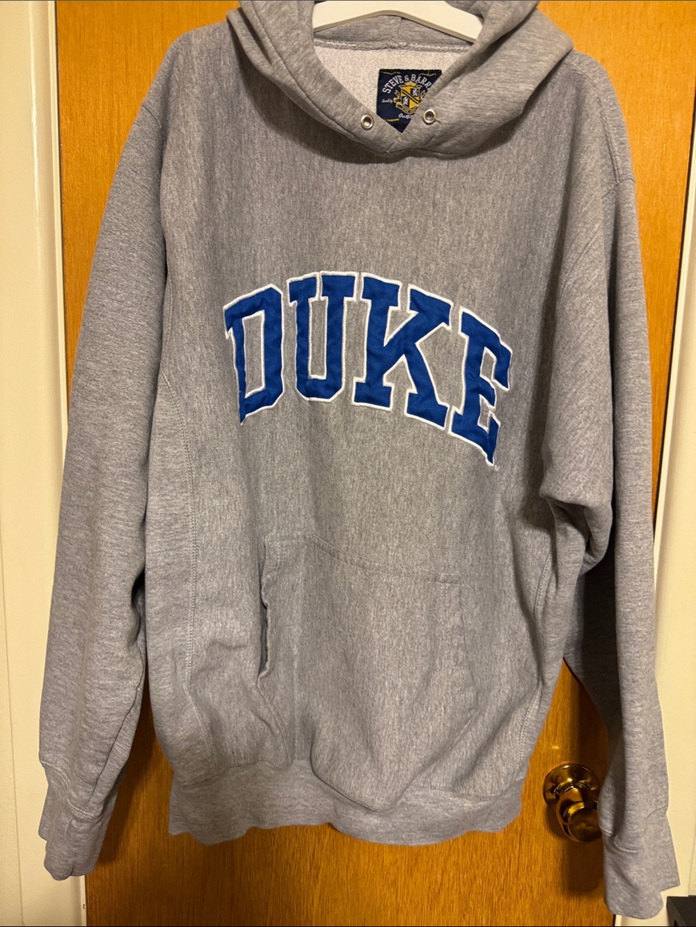 Steve & Barry's Gray Hoodie with Blue DUKE Applique